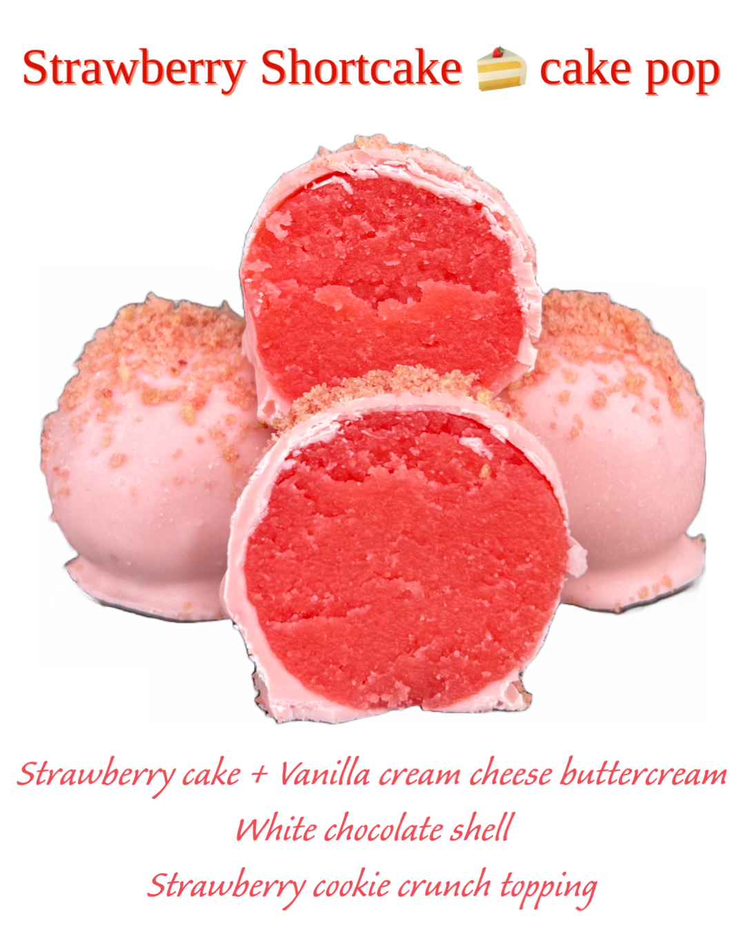 Strawberry 🍓 Shortcake cake pop